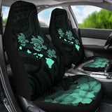 Hawaii Hibiscus Map Polynesian Ancient Turquoise Turtle Car Set Covers - New - Awesome 091114 - YourCarButBetter