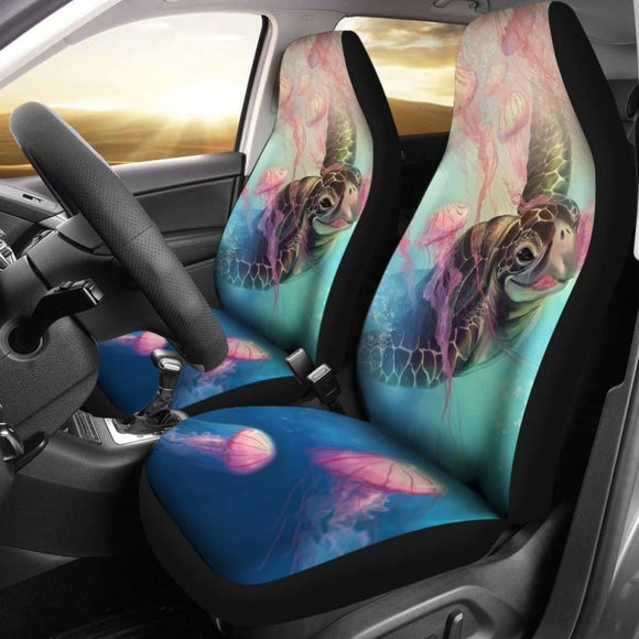 Hawaii Honu Turtle Jellyfish Car Seat Covers Best 091114 - YourCarButBetter