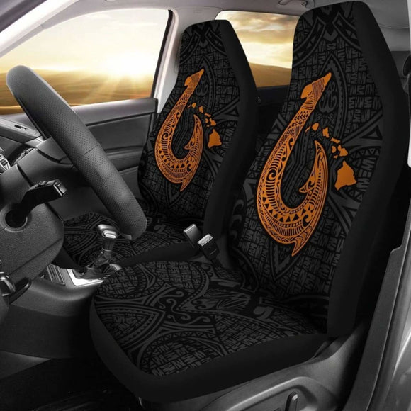 Hawaii Hook Map Orange Polynesian Car Seat Covers Amazing 105905 - YourCarButBetter