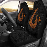 Hawaii Hook Map Orange Polynesian Car Seat Covers Amazing 105905 - YourCarButBetter
