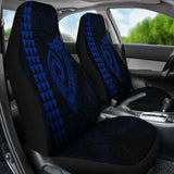Hawaii Kakau Makau Fish Hook Polynesian Car Seat Covers - Blue 105905 - YourCarButBetter