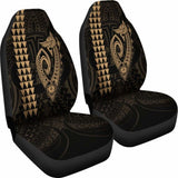 Hawaii Kakau Makau Fish Hook Polynesian Car Seat Covers - Gold 105905 - YourCarButBetter