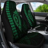 Hawaii Kakau Makau Fish Hook Polynesian Car Seat Covers - Green 105905 - YourCarButBetter