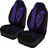Hawaii Kakau Makau Fish Hook Polynesian Car Seat Covers - Purple 105905 - YourCarButBetter