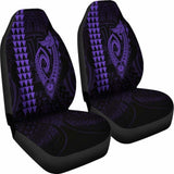 Hawaii Kakau Makau Fish Hook Polynesian Car Seat Covers - Purple 105905 - YourCarButBetter