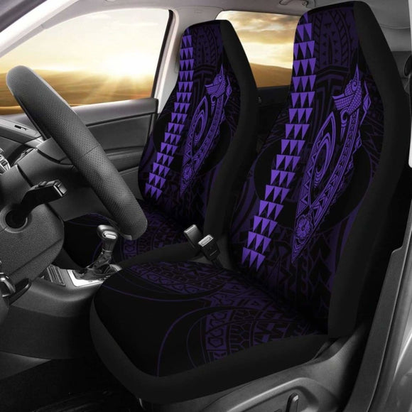 Hawaii Kakau Makau Fish Hook Polynesian Car Seat Covers - Purple 105905 - YourCarButBetter