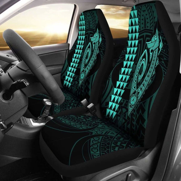 Hawaii Kakau Makau Fish Hook Polynesian Car Seat Covers - Turquoise 105905 - YourCarButBetter