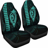 Hawaii Kakau Makau Fish Hook Polynesian Car Seat Covers - Turquoise 105905 - YourCarButBetter