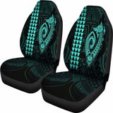 Hawaii Kakau Makau Fish Hook Polynesian Car Seat Covers - Turquoise 105905 - YourCarButBetter