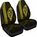 Hawaii Kakau Makau Fish Hook Polynesian Car Seat Covers - Yellow 105905 - YourCarButBetter