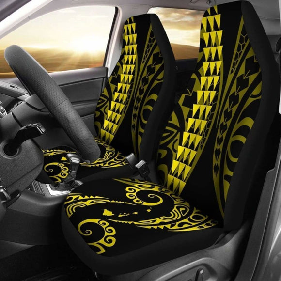 Hawaii Kakau Yellow Polynesian Car Seat Covers Amazing 105905 - YourCarButBetter