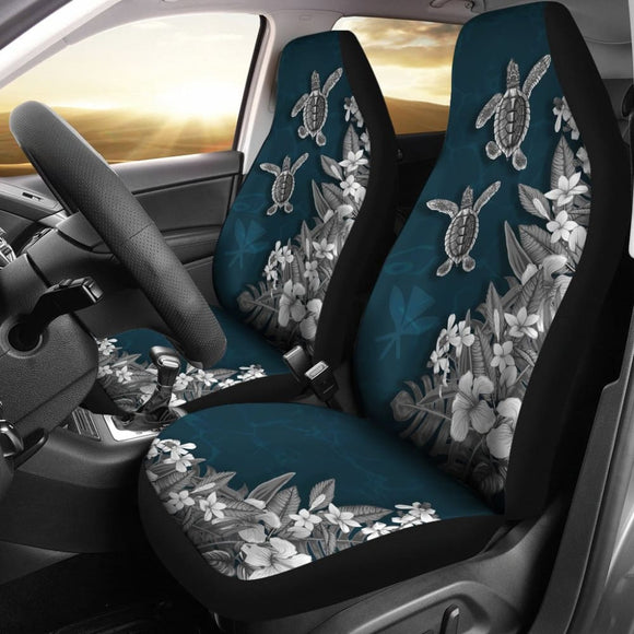 Hawaii Kanaka Maoli Adorable Turtle Hibiscus Plumeria Blue Waves Car Seat Covers 210507 - YourCarButBetter