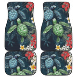 Hawaii Kanaka Maoli Amazing Sea Turtle Hibiscus Car Floor Mats 213005 - YourCarButBetter