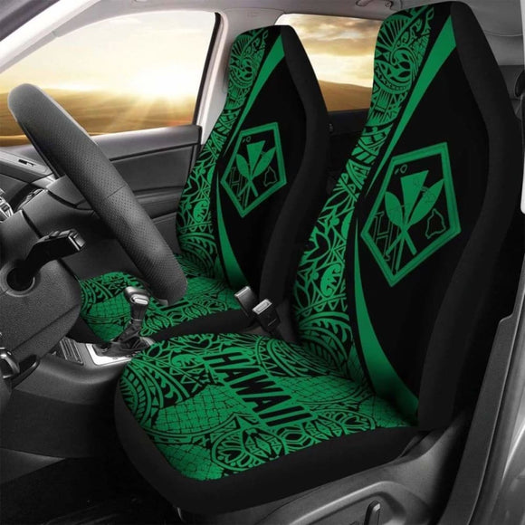 Hawaii Kanaka Polynesian Car Seat Covers - Circle Style Green - Amazing 105905 - YourCarButBetter