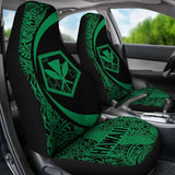 Hawaii Kanaka Polynesian Car Seat Covers - Circle Style Green - Amazing 105905 - YourCarButBetter