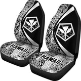 Hawaii Kanaka Polynesian Car Seat Covers - Circle Style White - Amazing 105905 - YourCarButBetter