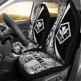 Hawaii Kanaka Polynesian Car Seat Covers - Circle Style White - Amazing 105905 - YourCarButBetter