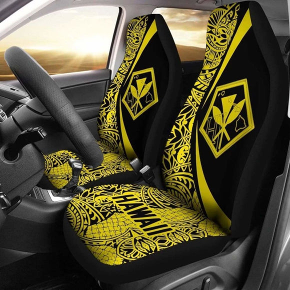 Hawaii Kanaka Polynesian Car Seat Covers - Circle Style Yellow - Amazing 105905 - YourCarButBetter