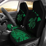 Hawaii Map Plumeria Polynesian Green Turtle Car Set Covers - New - Awesome 091114 - YourCarButBetter