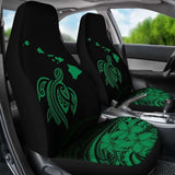 Hawaii Map Plumeria Polynesian Green Turtle Car Set Covers - New - Awesome 091114 - YourCarButBetter