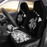 Hawaii Map Plumeria Polynesian White Turtle Car Set Covers - New - Awesome 091114 - YourCarButBetter