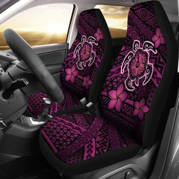 Hawaii Mix Polynesian Turtle Plumeria Car Seat Covers - Pink - 091114 - YourCarButBetter
