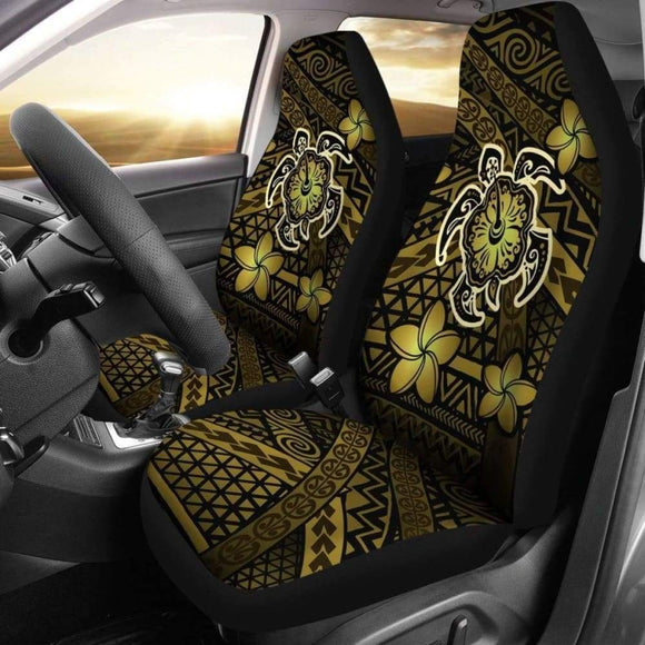 Hawaii Mix Polynesian Turtle Plumeria Car Seat Covers - Yellow - 091114 - YourCarButBetter