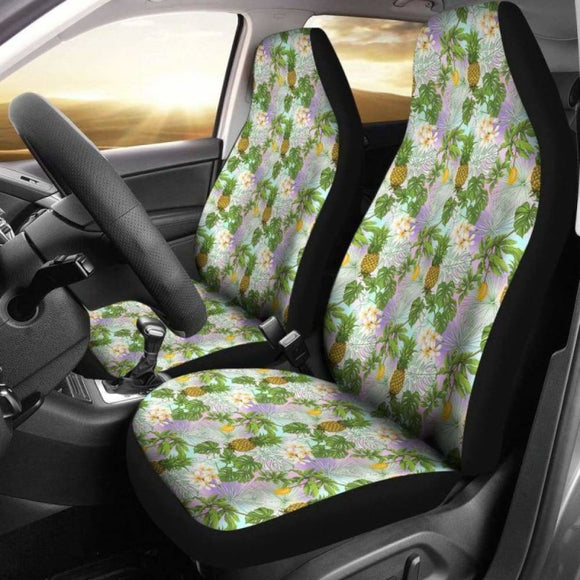 Hawaii Pineapple Plumeria Palm Leaf Car Seat Covers 5 174914 - YourCarButBetter