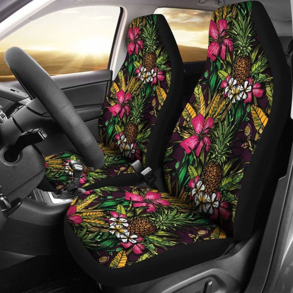 Hawaii Pineapple Tropical Hibiscus Car Seat Covers 8 232125 - YourCarButBetter