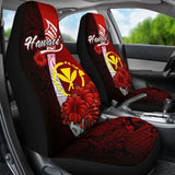 Hawaii Polynesian Car Seat Covers - Coat Of Arm With Hibiscus - 232125 - YourCarButBetter