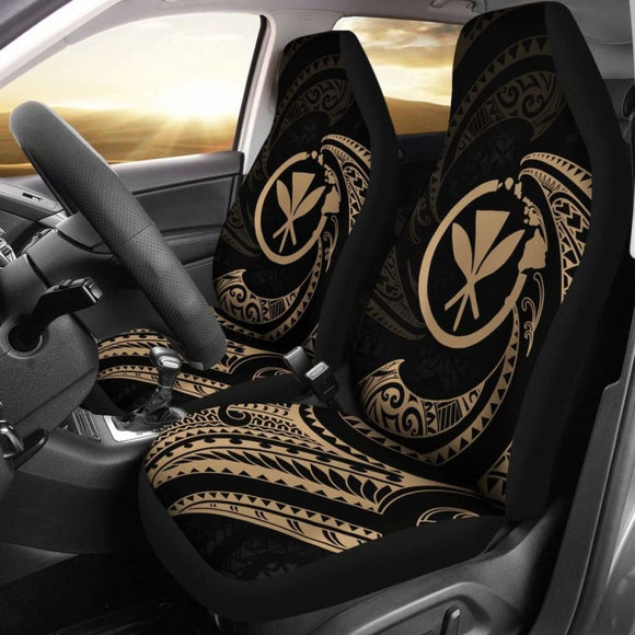 Hawaii Polynesian Car Seat Covers - Gold Tribal Wave - 105905 - YourCarButBetter