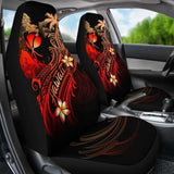 Hawaii Polynesian Car Seat Covers - Plumeria Flowers And Waves - 105905 - YourCarButBetter