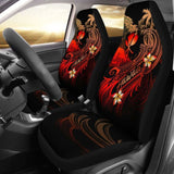 Hawaii Polynesian Car Seat Covers - Plumeria Flowers And Waves - 105905 - YourCarButBetter