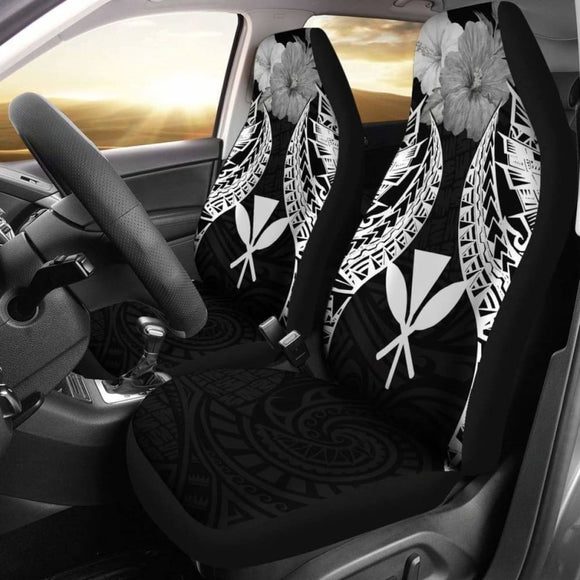 Hawaii Polynesian Car Seat Covers Pride Seal And Hibiscus Black - 232125 - YourCarButBetter