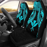 Hawaii Polynesian Car Seat Covers Pride Seal And Hibiscus Neon Blue - 232125 - YourCarButBetter