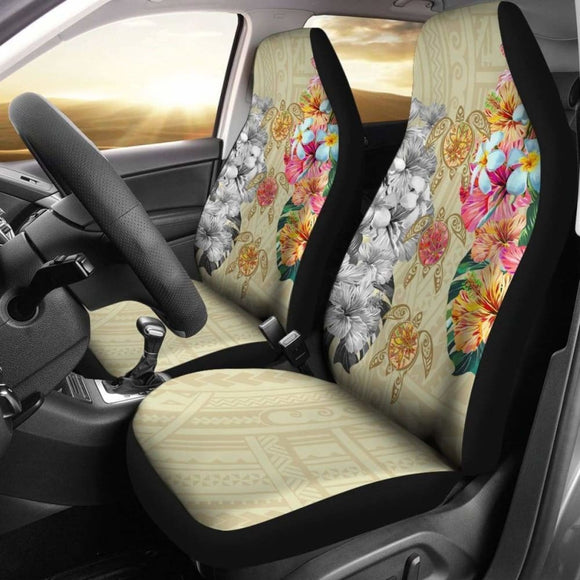 Hawaii Polynesian Flowers Swimming Turtles Car Seat Covers - New - 091114 - YourCarButBetter