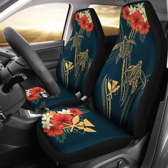 Hawaii Polynesian Turtle Hibiscus Car Set Cover - 091114 - YourCarButBetter