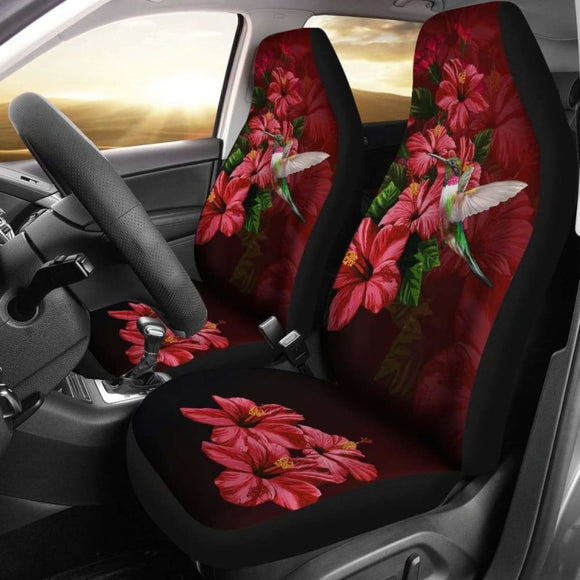 Hawaii Red Hibiscus Humming Bird Car Seat Covers - 232125 - YourCarButBetter