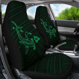Hawaii Shark Green Polynesian Car Seat Covers - 1 102802 - YourCarButBetter