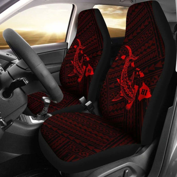 Hawaii Shark Red Polynesian Car Seat Covers - 1 102802 - YourCarButBetter