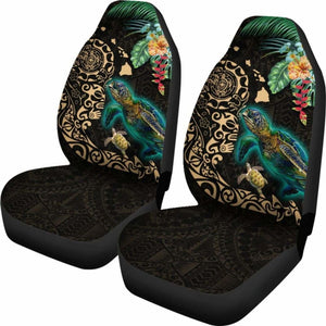 Hawaii Tiki Polynesian Car Seat Cover - Turtle Mix Hibiscus Gold Awesome 091114 - YourCarButBetter