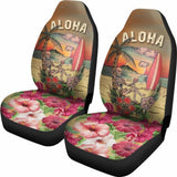 Hawaii Tropical Hibiscus Aloha Skull Car Seat Covers 8 232125 - YourCarButBetter