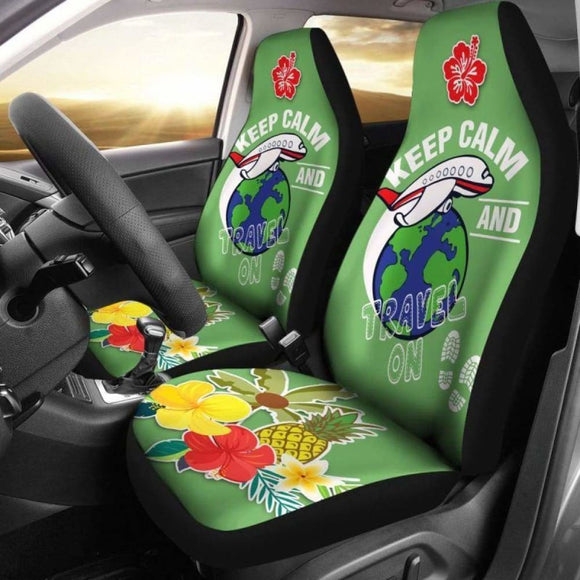 Hawaii Tropical Hibiscus Keep Calm And Travel On Car Seat Covers Amazing 105905 - YourCarButBetter
