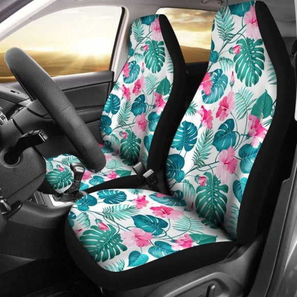 Hawaii Tropical Hibiscus Palm Leaf Car Seat Covers 232125 - YourCarButBetter