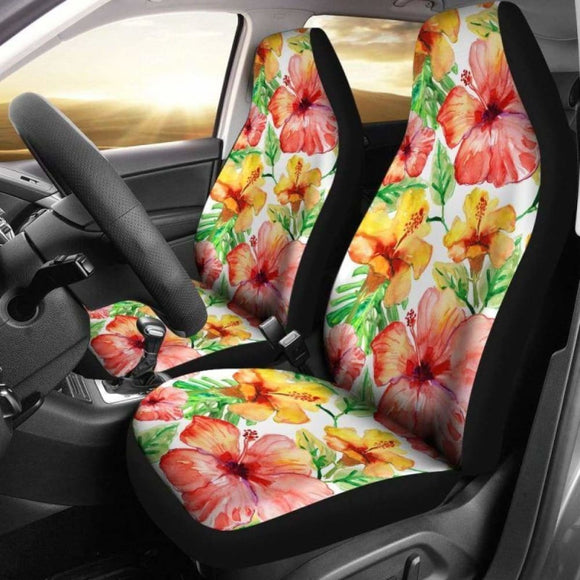 Hawaii Tropical Hibiscus Palm Leaf Car Seat Covers 232125 - YourCarButBetter