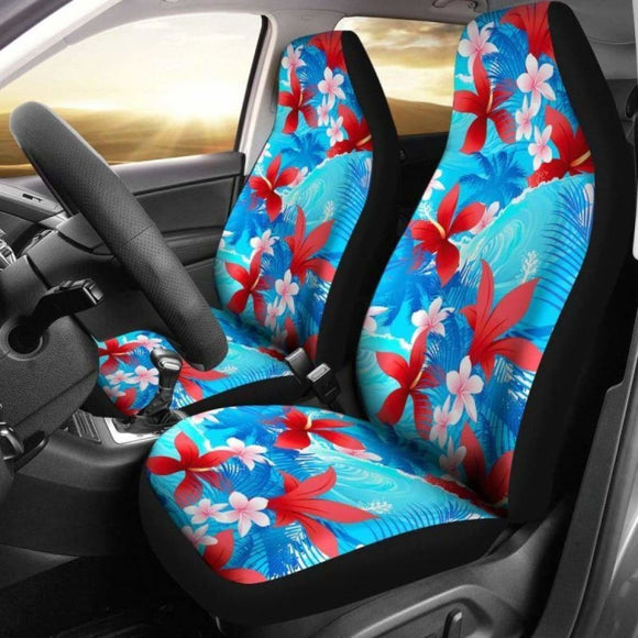 Hawaii Tropical Hibiscus Plumeria Palm Leaf Car Seat Covers 232125 - YourCarButBetter