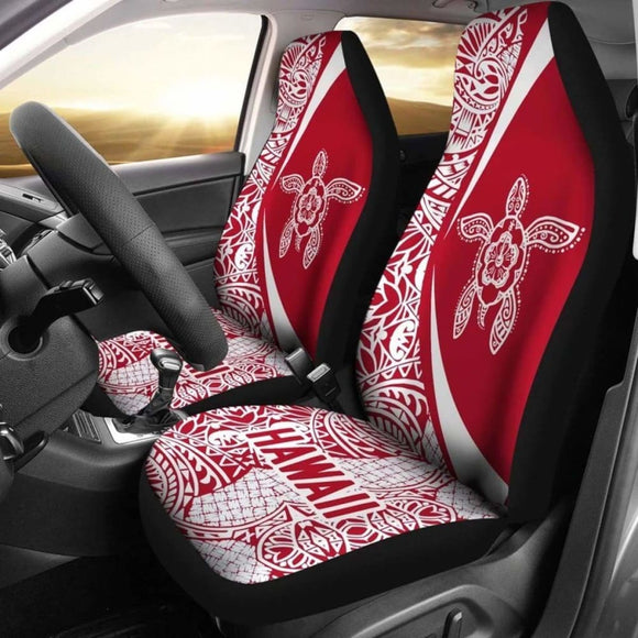 Hawaii Turlte Polynesian Car Seat Covers - Circle Style Red Amazing 105905 - YourCarButBetter