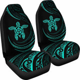 Hawaii Turtle Hibiscus Car Seat Covers - Turquoise - Best Look - 091114 - YourCarButBetter