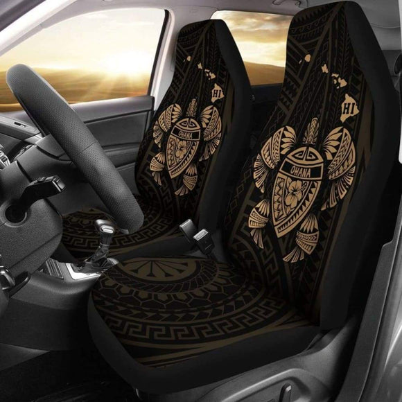 Hawaii Turtle Hibiscus Map Car Seat Covers - Gold - New - 091114 - YourCarButBetter