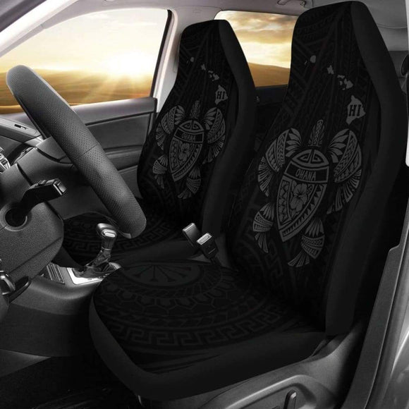 Hawaii Turtle Hibiscus Map Car Seat Covers - Grey - New - 091114 - YourCarButBetter